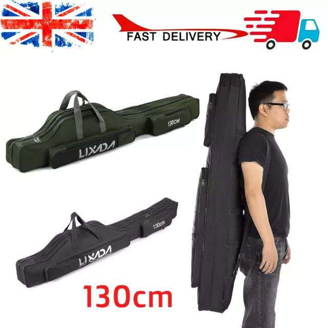 130cm Fishing Pole Bag Rod Storage Bag Fishing Tackle Carrier Bag Case k V9S2