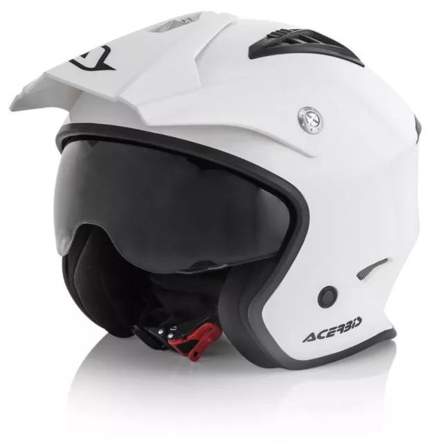 Casco Helmet ACERBIS Jet 1 Blanco Con Sombrilla Interno Talla M