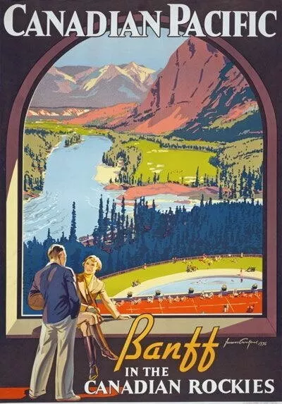 84018 Vintage 1936 Banff Canadian Rockies Canada Wall Print Poster Plakat