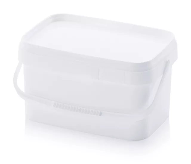 Cubo 5,6l Rectangular con Tapa & Arco 5 Litro Blanco 5l Gastro Forro Anguloso