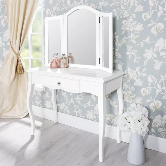 White Dressing Table French Style with Drawer Vanity Table Romance Furniture