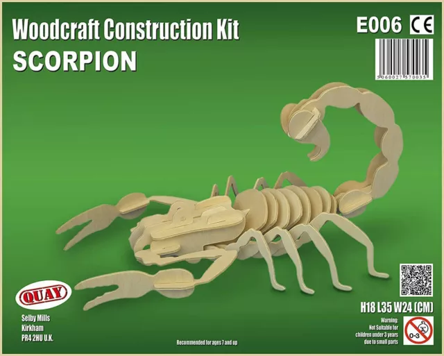 SCORPION Woodcraft Construction Kit - 3D Wooden Model Puzzle For KIDS/ADULTS