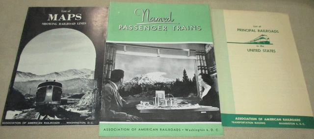 VINTAGE NAMED PASSENGER Trains, List of Maps Showing Railroad Lines
