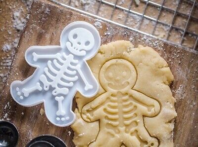3D Halloween Small Skeleton Cookie Cutter Biscuit Icing Shape Fondant Clay 10 Cm