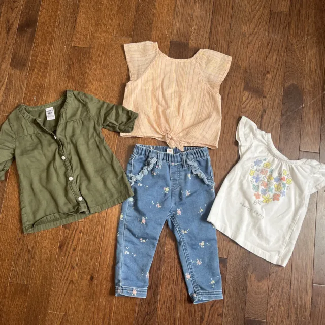 Baby Girl Toddler Fall Clothes Lot Size 12-18 Months Carters Cat & Jack Jeans