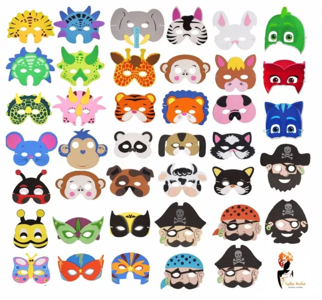 KIDS EVA FOAM MASKS Fancy Dress Birthday Party Bag Filler Selection Toys Gift