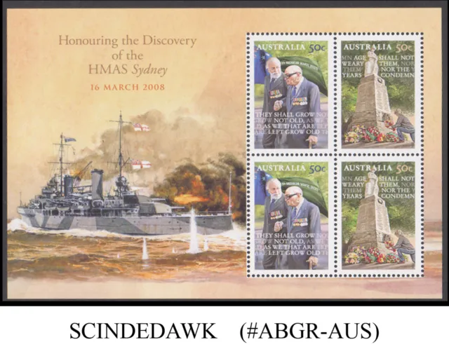 Australia - 2008 2008 Honouring The Discovery Of H.m.a.s Sydney - Min/Sht Mnh