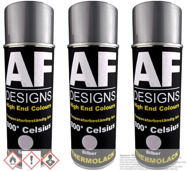 Vernice termica argento spray 3 bombolette spray vernice forno vernice scarico migliore calore. 800 °C 400 m