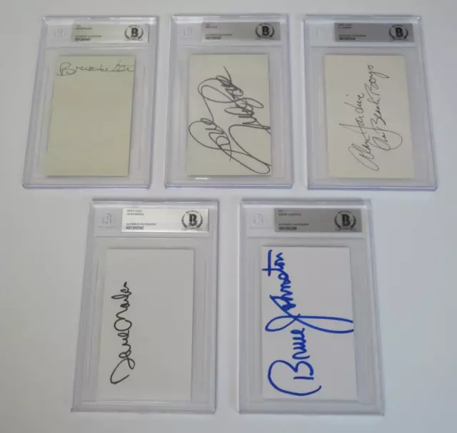 Brian Wilson THE BEACH BOYS Signed Autograph Auto Set x5 Members Slab JSA BAS