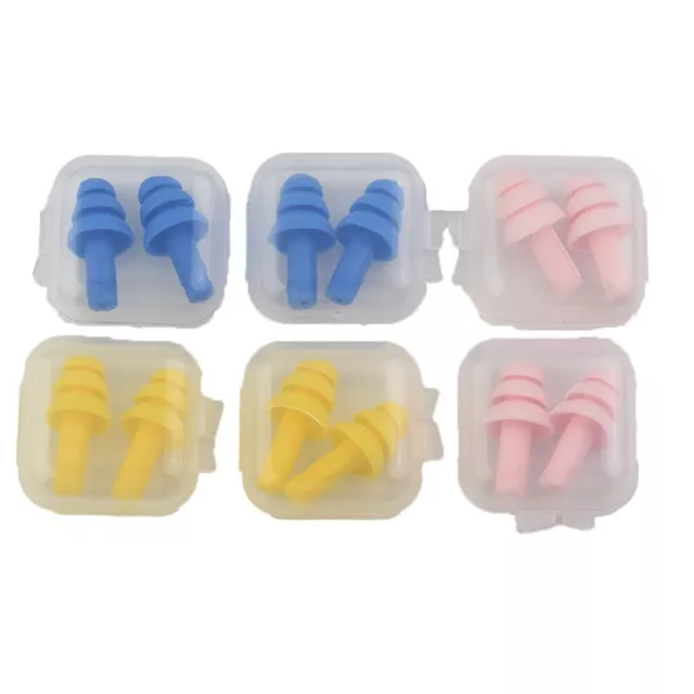 6Pair Riutilizzabile Morbido Silicone Orecchie Spine Sonno Anti- Rumore Tappi