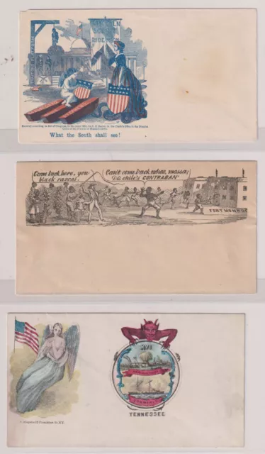 D7870: (11) Better Civil War Patriotic Covers, Magnus, Contraban, Hanging Davis