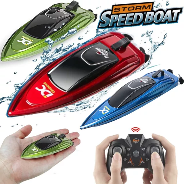 Mini RC Boat 2.4 GHz Kids Racing Boats HighSpeed Remote Boat Pool Pond Water Toy