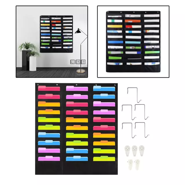 Hanging Wall File Organizer Office Holder Letter Planners Storage 30 Pockets