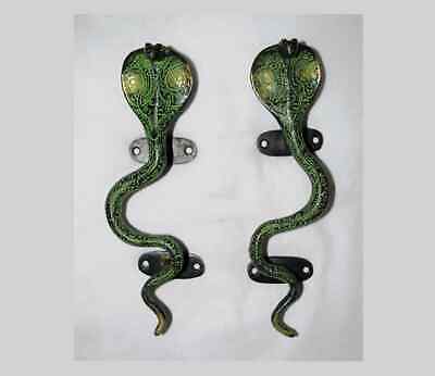 Serpente COBRA FORMA CON BATACCHIO in Ottone Dorato 5 testa di serpente Home Decor 