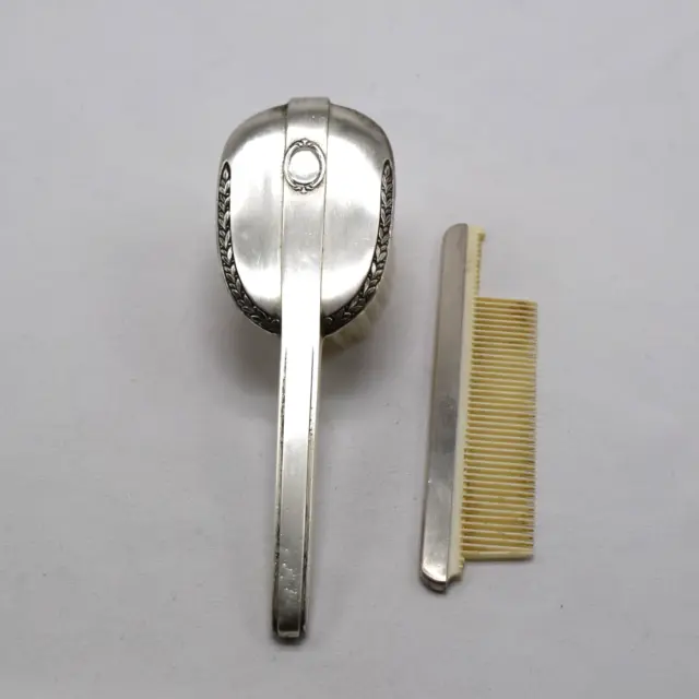 Midcentury Vintage Web Sterling Silver Baby Brush and Comb Set-No Monogram