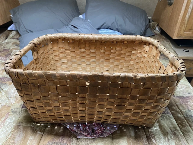 RARE early as found michigan BASKET great for quilts large