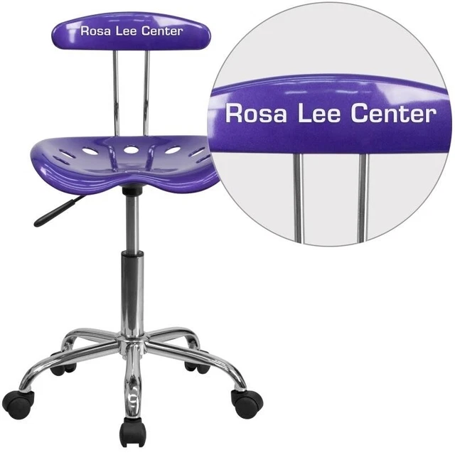 Flash Furniture Personalized Vibrant Violet and Chrome Swivel Task Office Chair
