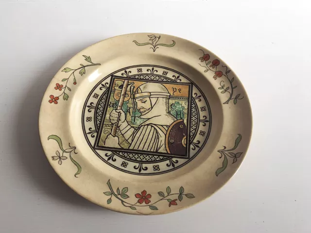 Ancienne Assiette Décor Médiéval Faïence de MINTON UK Royaume Uni