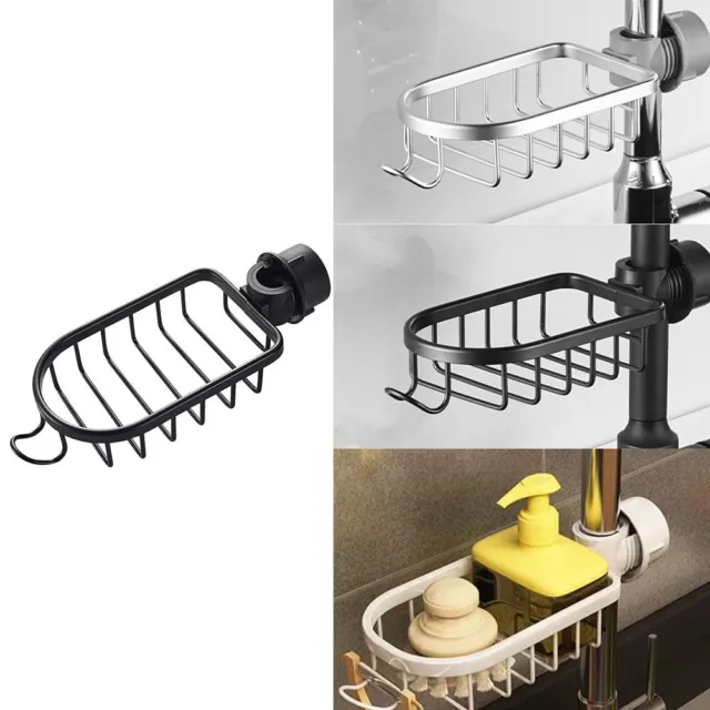 Practical Bathroom Kitchen Faucet Rack with Invisible Hook for Easy Storage