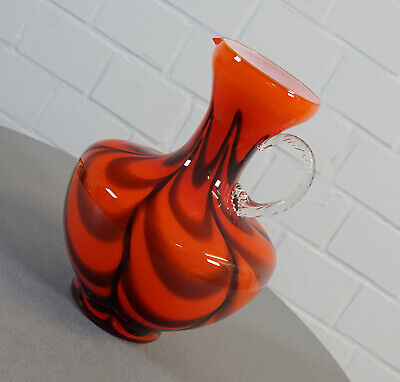 Chicce opaline Florence Table Vase Design Glasvase Rouge Vintage 60er Années 70er 