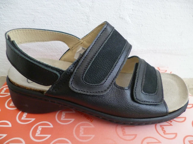Turm Sandale Femmes Sandales Sandalette Sandalettes Cuir Véritable Noir Nouveau