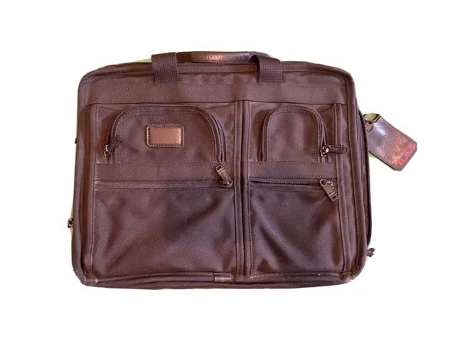 TUMI 17” Large Business Briefcase Laptop Bag Ballistic Nylon Black 2624D3  Great