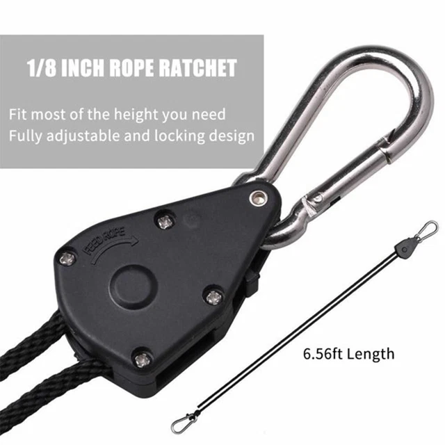 2 stücke 150lbs Kapazität 1/8 "Wachsen Licht Seil Kleiderbügel Ratsche Spannseil 4