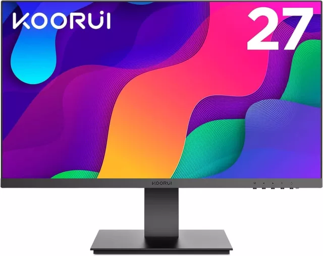 KOORUI Monitor 27 Zoll, Full HD Rahmenlos Bildschirm 16:9 IPS-Panel