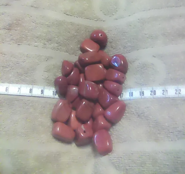 Red Jasper Medium To Large Nuggets New 29 Count Beads Jewelry Making