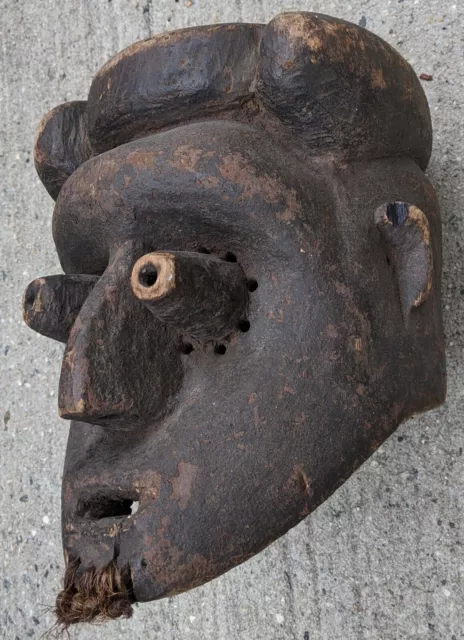 African Rare Kuba Ceremonial Kete Wood Helmet Dance Ngita Mask Drcongo Ethnix