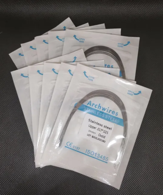 10 Packs Dental Orthodontic Stainless Steel Arch Wires Rectangular Ovoid/Natural 2