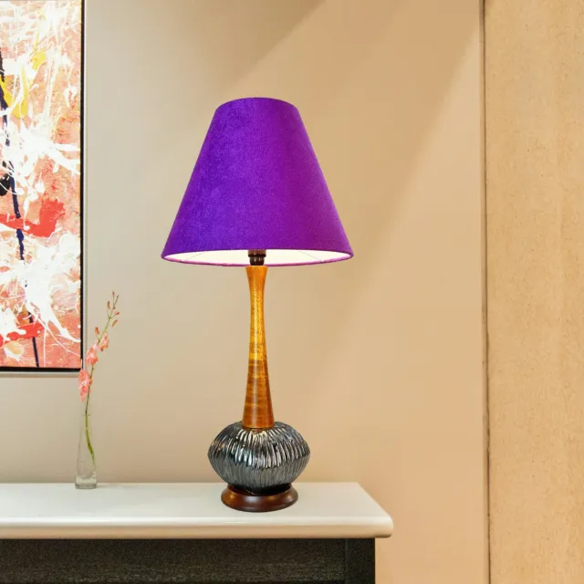 Onyx Glam - Vintage Upcycled Lamp | Mid Century Modern | Handmade Lampshade