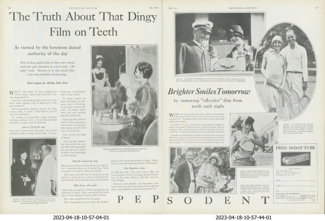 1928 Pepsodent Dentrifice Hayden Hayden Artist Tennis Sun Dial Vtg Print Ad PR4
