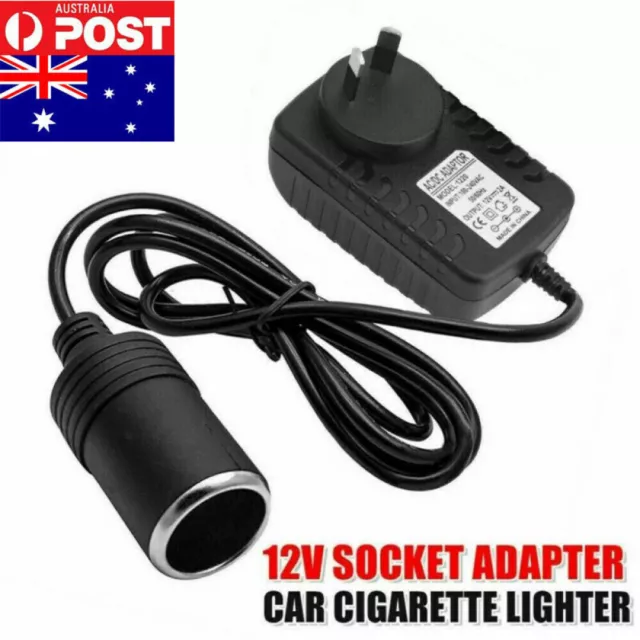 240V Mains Plug to 12V Socket Adapter Car Cigarette Lighter Power Converter AU