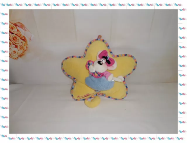 ♣ - Doudou Semi Plat Musical Diddlina Etoile Jaune Nuage Lune Diddl