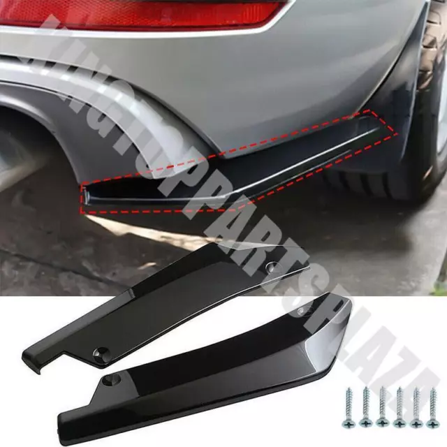 Gloss Black Universal Car Rear Bumper Protector Lip Diffuser Splitter Spoiler p