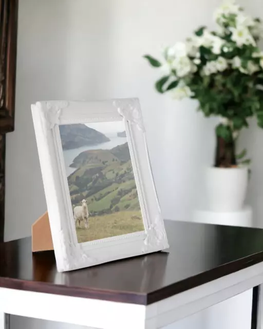 Hand-Carved Sustainable Wood Photo Frame Traditional Design 16x21cm 2