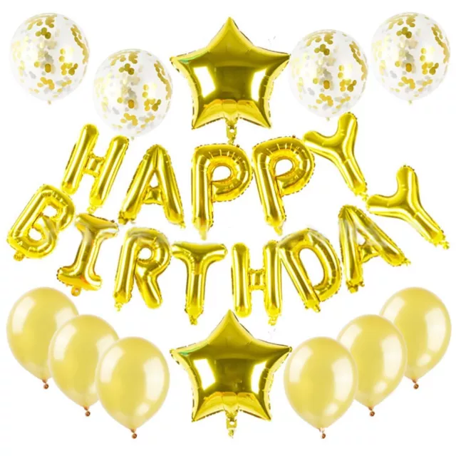 Happy Birthday Ballon Party Décoration avec Gonflement Foil Bunting Set 3