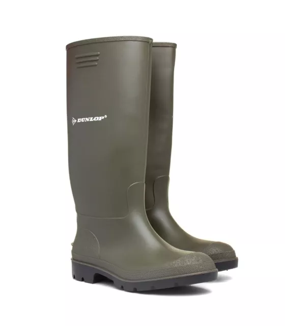 DUNLOP UNISEX WELLINGTON Boots Green Adults Black Slip On SIZE UK 9 £12 ...