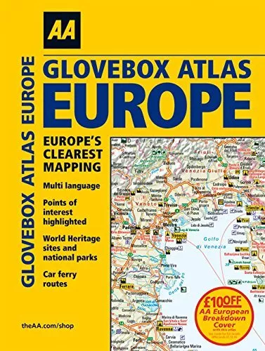 AA Glovebox Atlas Europe (AA Road Atlas) by AA Publishing Spiral bound Book The