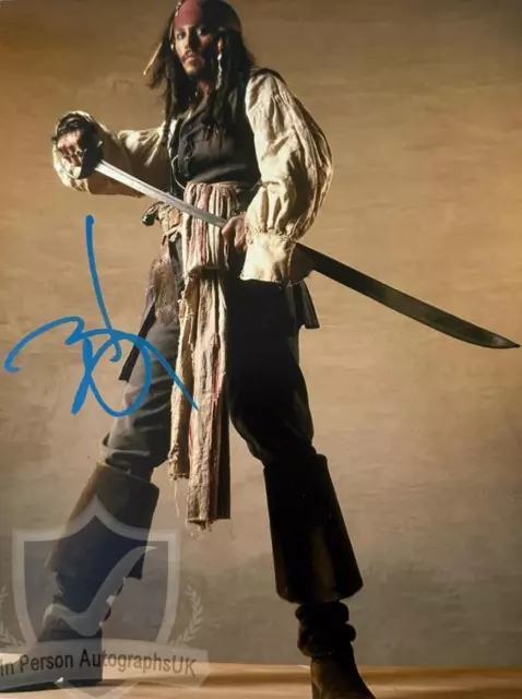 Johnny Depp PIRATES OF THE CARIBBEAN Signed 10X8 Photo OnlineCOA AFTAL