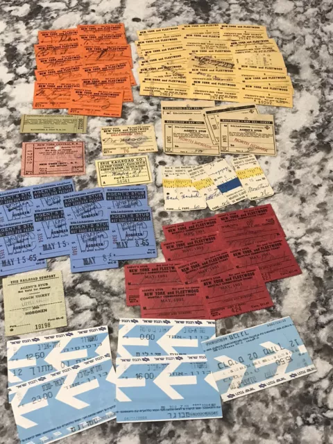 Vintage Lot Of Ticket Stubs Railroad NY Fleetwood Baltimore OH Fare Tickets