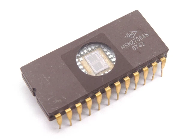 INTEL C1702A DIP-24 UV Eprom 256x8-Bit 2Kbit White Ceramic Gold Pins IC Vintage EUR 77,77 - DE