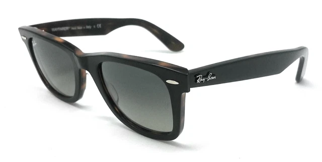 Occhiali Da Sole Uomo Donna Ray-Ban Rb 2140 1277/71 Wayfarer Nero E Tartarugato