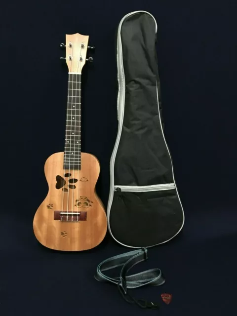 Concert Ukulele UK23 "Panda" All Mahogany, Satin Finish +Padded Bag,Strap,Pick