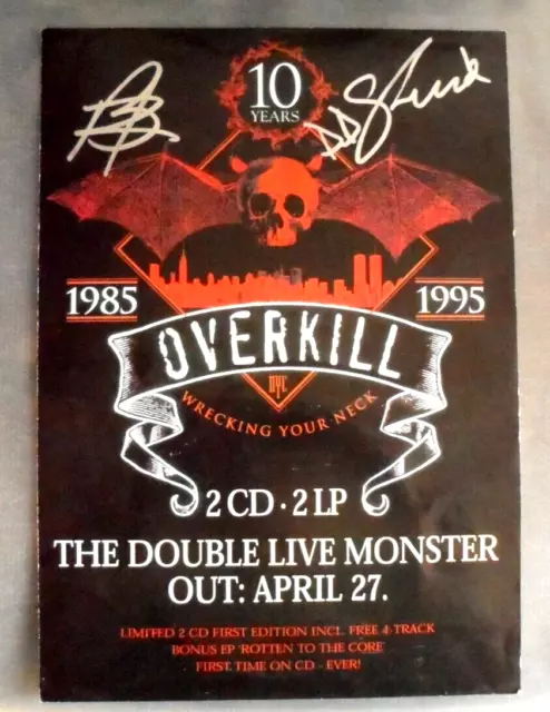 Overkill Wrecking Your Neck Live Promo-CD, 1995, Live mit 2 Autogrammen
