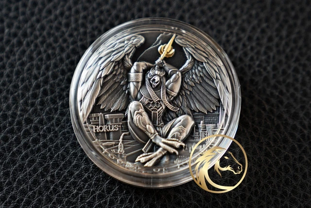 2020  Gods of Anger "HORUS"  2 Oz Silver Ultra High Relief Coin.