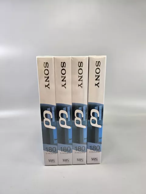 4 x Sony CD 180 Minute 3 Hour Blank VHS VCR Video Cassette Tapes NEW SEALED