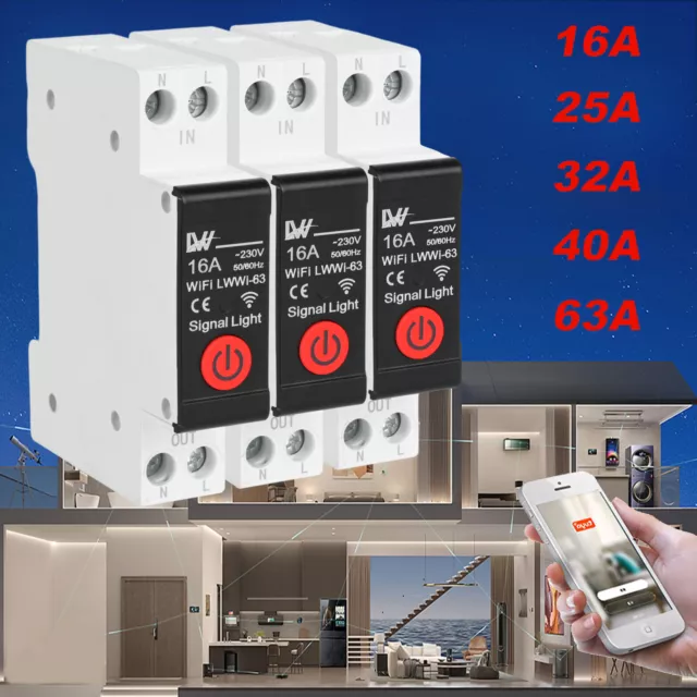 Smart Circuit Breaker WiFi Home Fernbedienung Schalter Leitungsschutzschalter