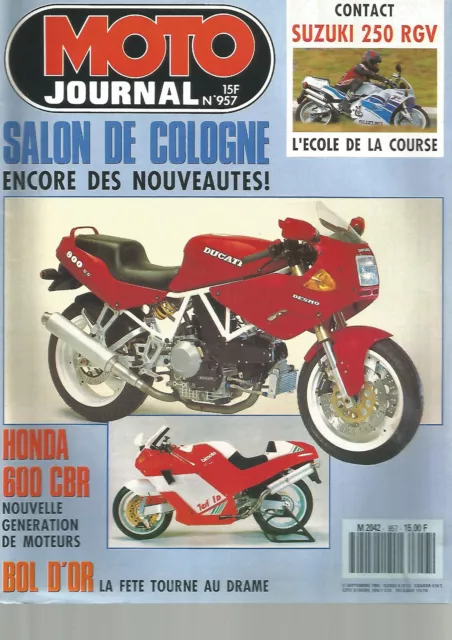 Moto Journal N°957 Suz 250 Rgv / Honda 600 Cbr / Bol D'or 1990 / Salon Cologne